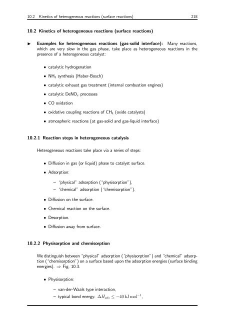 Physical Chemistry 3: — Chemical Kinetics — - Christian-Albrechts ...