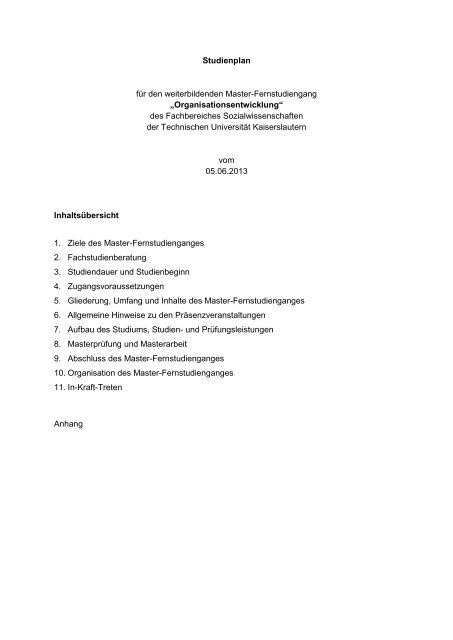 Organisationsentwicklung - Universität Kaiserslautern