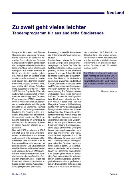 Ausgabe 3/2008 (PDF) - UniversitÃ¤t Koblenz Â· Landau