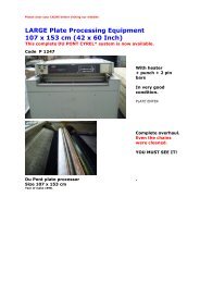 LARGE Plate Processing Equipment 107 x 153 cm ... - Flexo-Technic