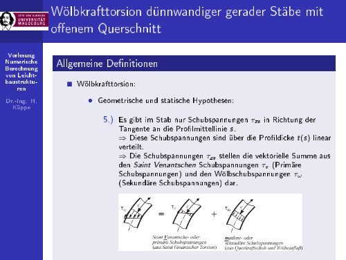 Vorlesung Numerische Berechnung von Leichtbaustrukturen - 10 ...