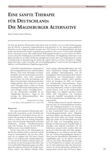 Die Magdeburger Alternative - Otto-von-Guericke-UniversitÃ¤t ...
