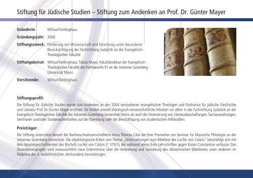 Wege in die Zukunft: - Johannes Gutenberg-UniversitÃ¤t Mainz