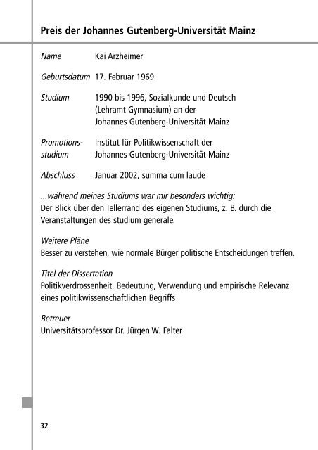 Ausgezeichnete Dissertationen - Johannes Gutenberg-UniversitÃ¤t ...