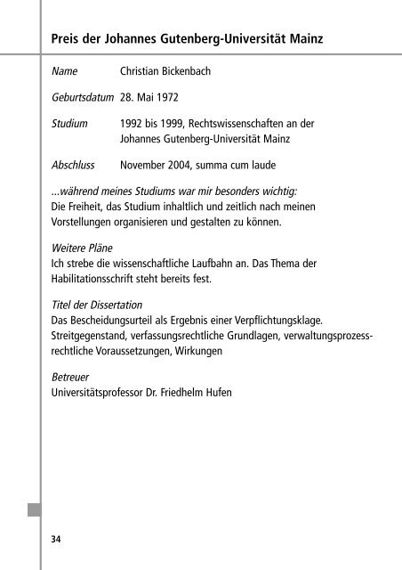 Ausgezeichnete Dissertationen - Johannes Gutenberg-UniversitÃ¤t ...