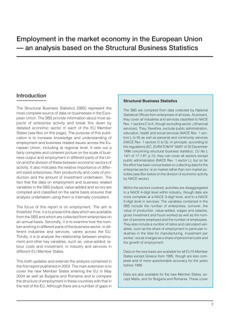 EMPLOYMENT IN THE MARKET ECONOMY IN ... - Eurostat - Europa