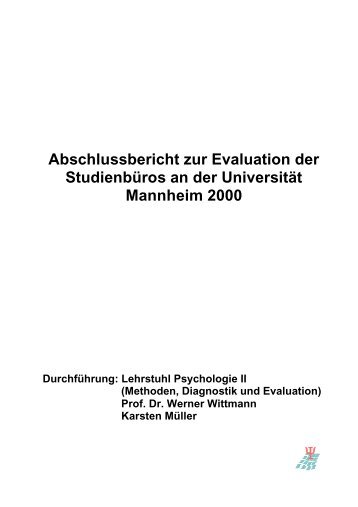 Evaluation - Roland Waha - UniversitÃ¤t Mannheim