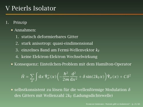 Warum gibt es Isolatoren? - Philipps-Universität Marburg