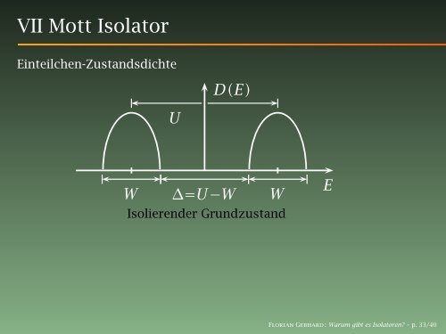 Warum gibt es Isolatoren? - Philipps-Universität Marburg