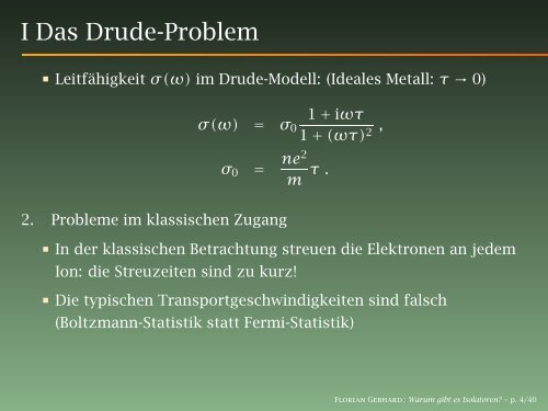 Warum gibt es Isolatoren? - Philipps-Universität Marburg