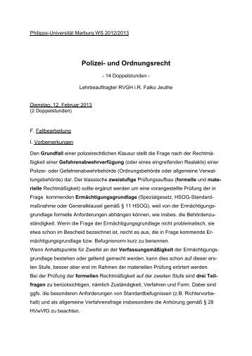 Polizei- und Ordnungsrecht - Uni-marburg.de