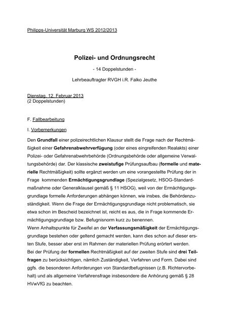 Polizei- und Ordnungsrecht - Uni-marburg.de