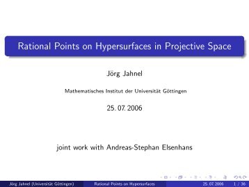 Rational Points on Hypersurfaces in Projective Space