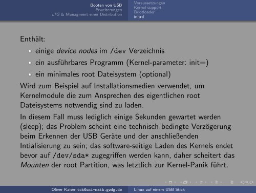 Linux auf einem USB Stick - Mathematisches Institut - GWDG