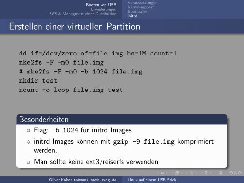 Linux auf einem USB Stick - Mathematisches Institut - GWDG