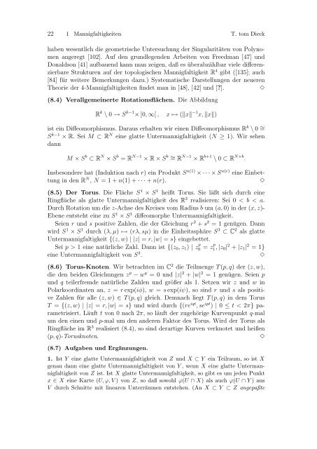 Differenzierbare Mannigfaltigkeiten - Mathematisches Institut