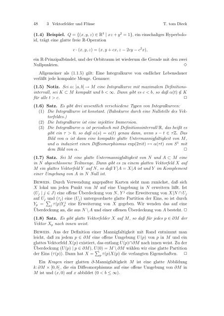 Differenzierbare Mannigfaltigkeiten - Mathematisches Institut