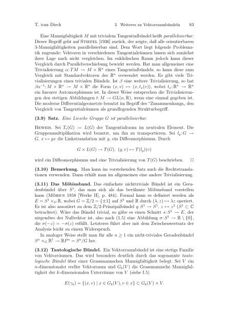 Differenzierbare Mannigfaltigkeiten - Mathematisches Institut