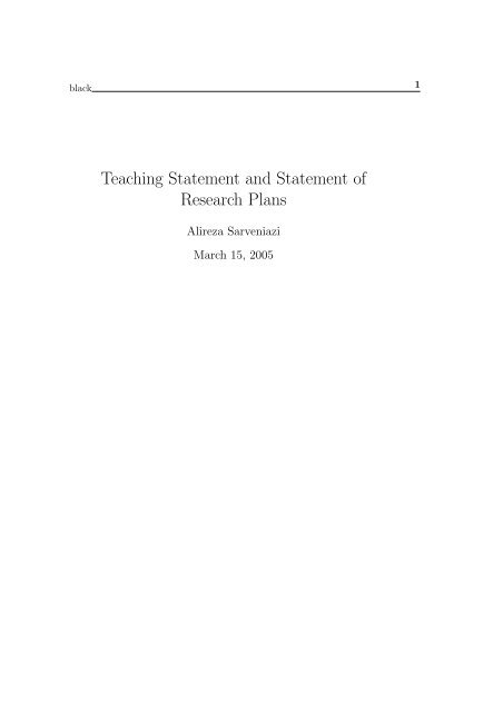 Teaching Statement and Statement of Research Plans - GWDG