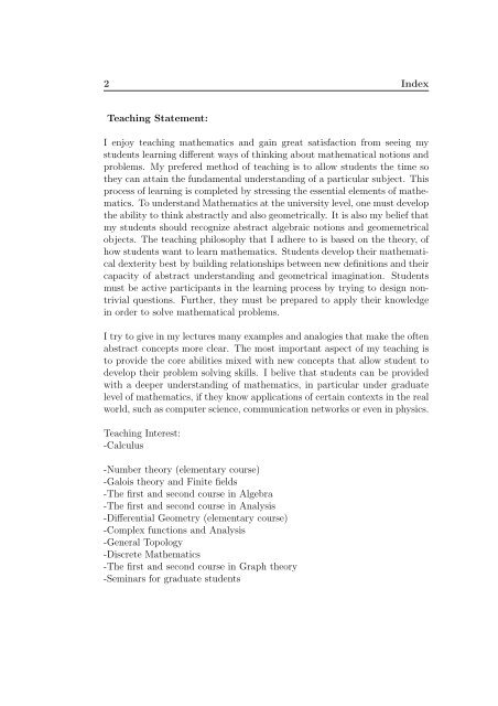 Teaching Statement and Statement of Research Plans - GWDG