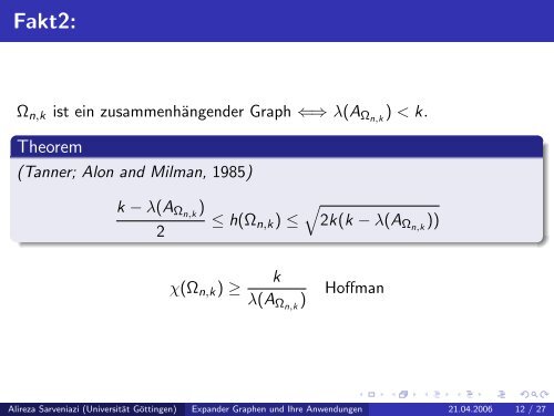 Expander Graphen und Ihre Anwendungen - Mathematisches Institut