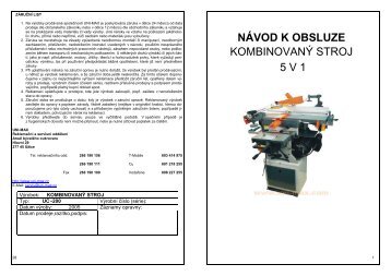 nÃ¡vod k obsluze kombinovanÃ½ stroj 5 v 1 uc-200 - Uni-max.cz