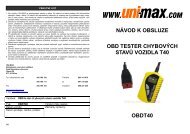 nÃ¡vod k obsluze obd tester chybovÃ½ch stavÅ¯ vozidla ... - Uni-max.cz