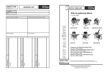 NÃVOD K OBSLUZE Pily na palivovÃ© dÅevo - Uni-max.cz