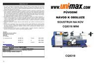 nÃ¡vod ko nÃ¡vod k obsluze soustruh na kov cq9318 ... - Uni-max.cz