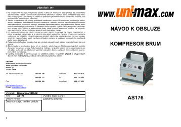 NÃVOD K OBSLUZE KOMPRESOR BRUM AS176 - Uni-max.cz