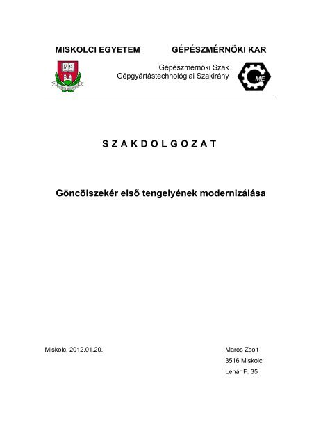 Szakdolgozat 2012 - Miskolci Egyetem