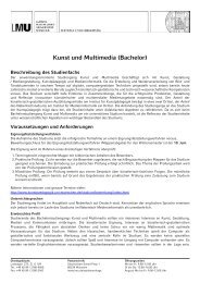 Kunst und Multimedia (Bachelor) - LMU München