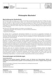 Philosophie (Bachelor) - LMU