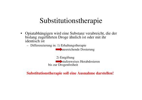 Drogen-Substitutionstherapie (Opioide)