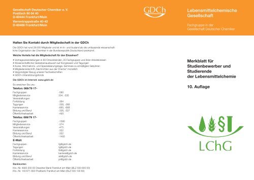 Lebensmittelchemische Gesellschaft - Westfälische Wilhelms ...