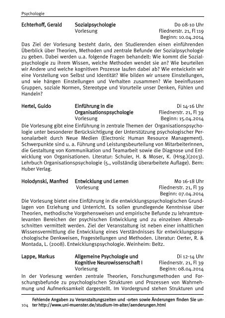 Studium im Alter - Westfälische Wilhelms-Universität Münster