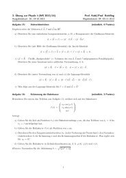 3. Übung zur Physik I (WS 2013/14) Prof. Kohl/Prof. Rohlfing ...