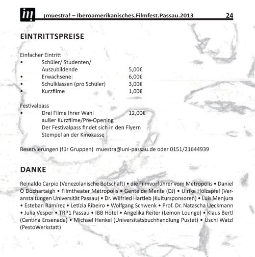 Programmheft 2013 (pdf) - Universität Passau