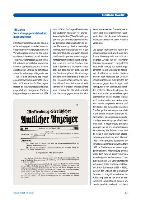 Ausgabe1/2013 - UniversitÃ¤t Rostock