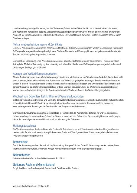 Weiterbildungs- programm - Universität Rostock