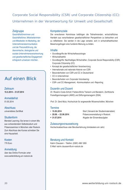 Weiterbildungs- programm - Universität Rostock