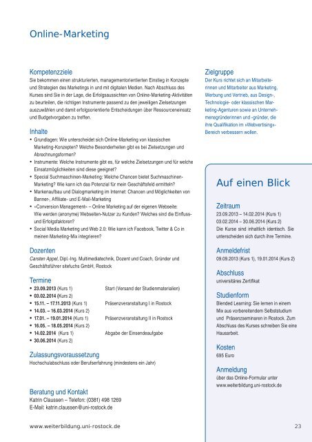 Weiterbildungs- programm - Universität Rostock