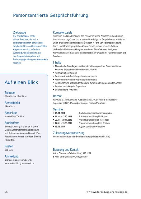 Weiterbildungs- programm - Universität Rostock