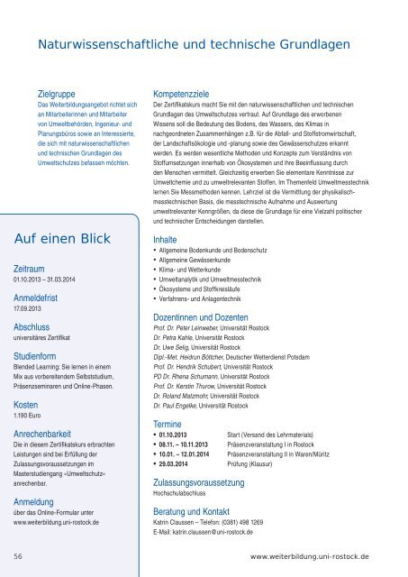 Weiterbildungs- programm - Universität Rostock