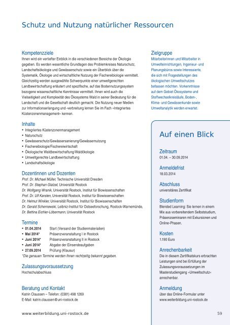 Weiterbildungs- programm - Universität Rostock