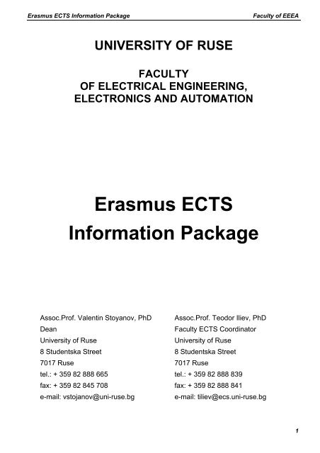 Erasmus ECTS Information Package