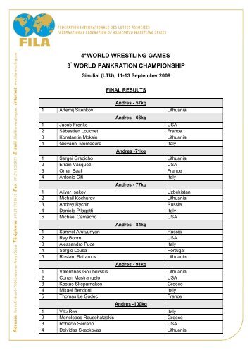 4° world wrestling games 3 world pankration championship