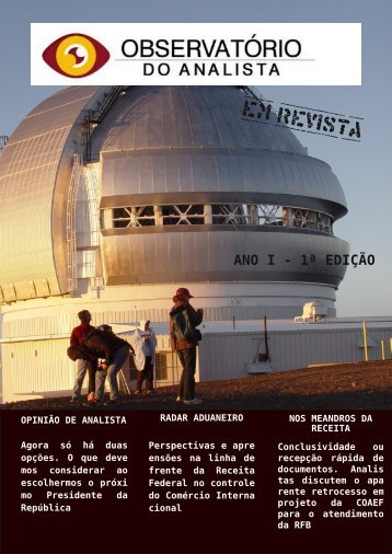 OBSERVATORIO DO ANALISTA EM REVISTA - 1 EDICAO
