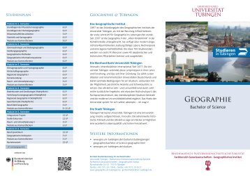 Geographie - UniversitÃ¤t TÃ¼bingen