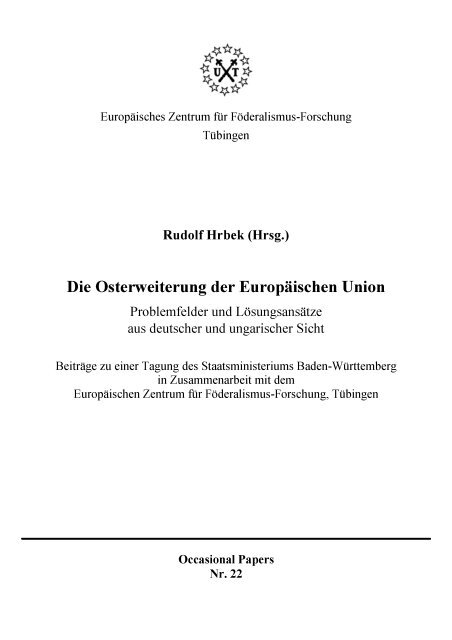 Die Osterweiterung der Euopaeischen Union (OcP 22) - UniversitÃ¤t ...